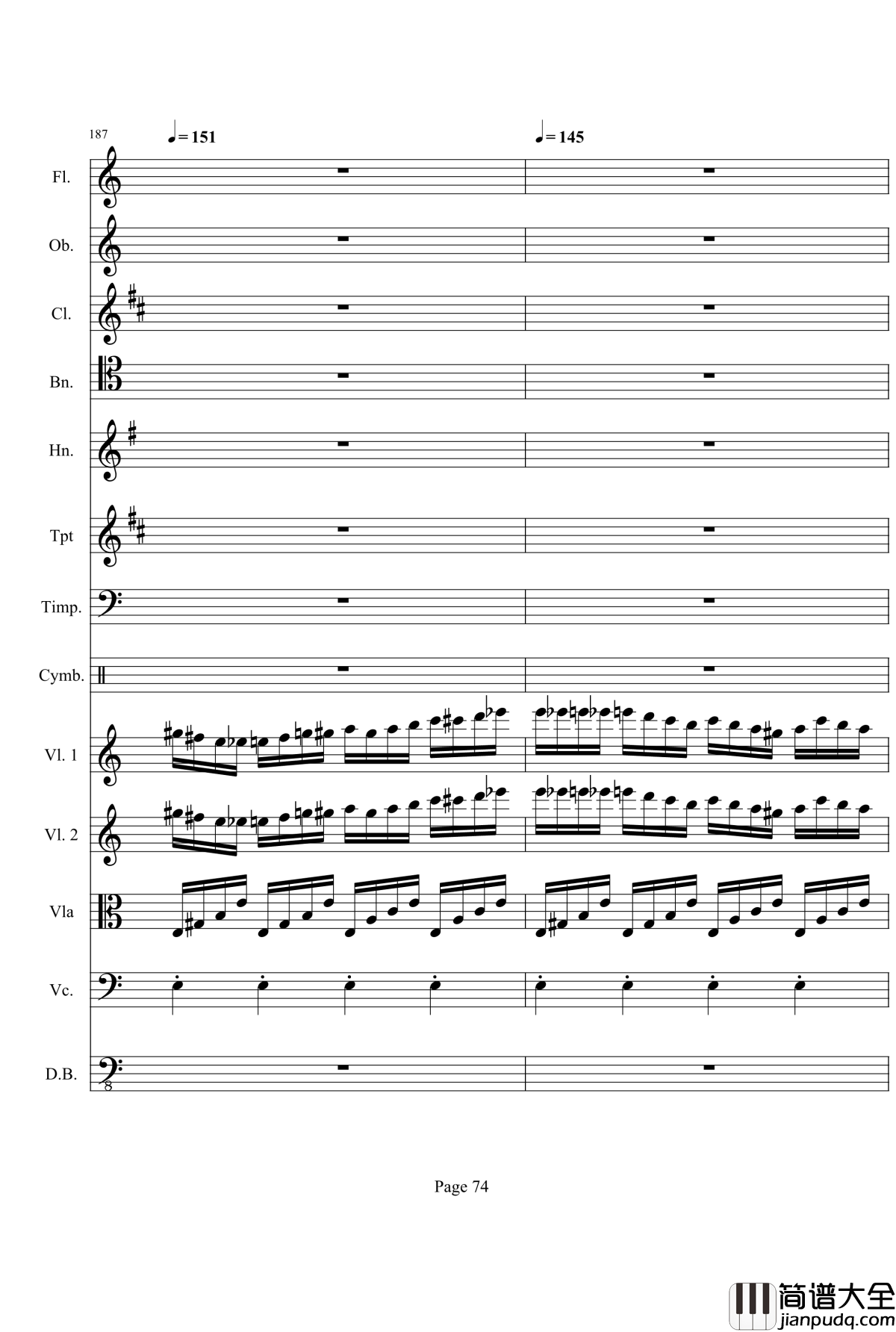 奏鸣曲之交响钢琴谱_第21首_Ⅰ_贝多芬_beethoven