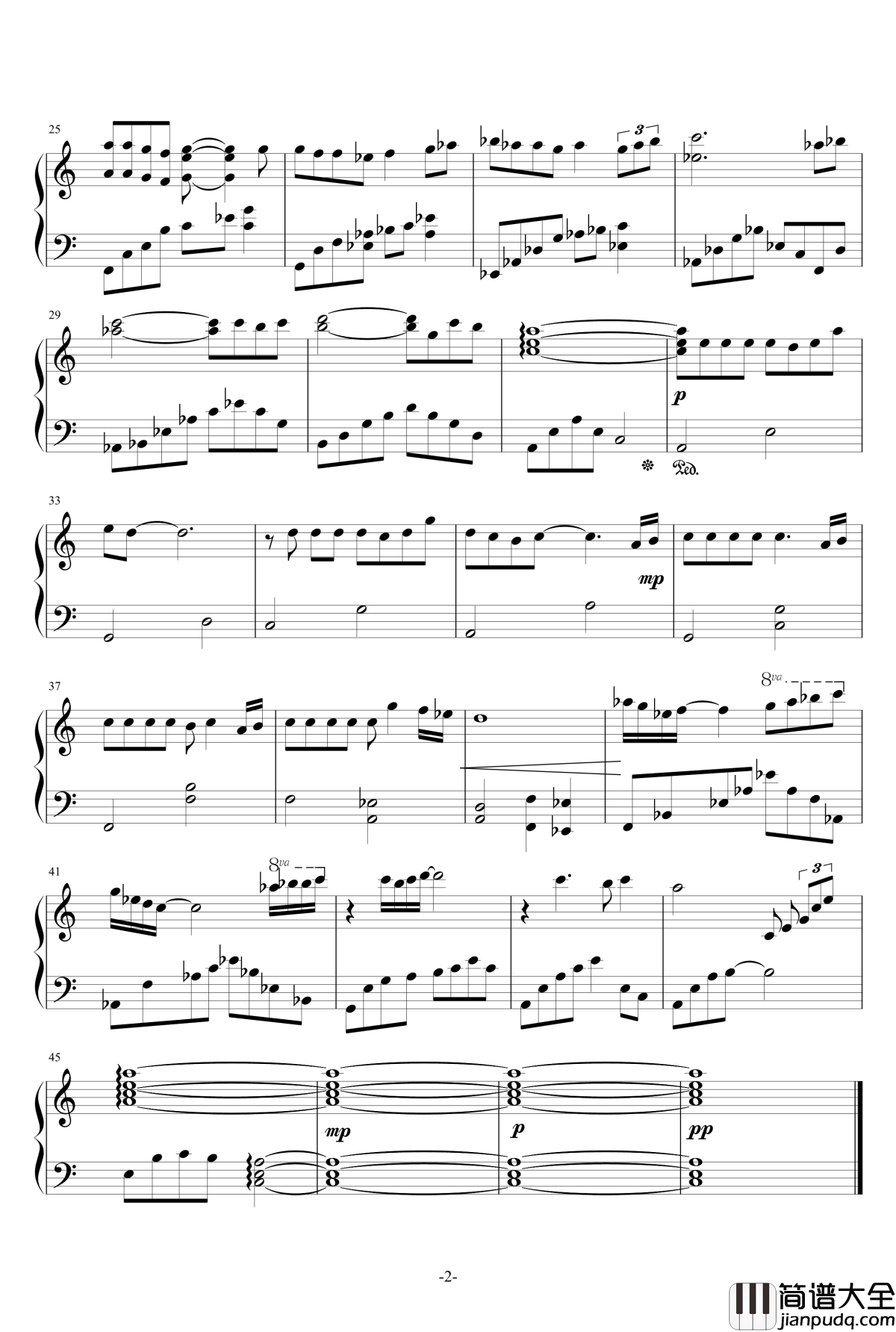 那一天的河川钢琴谱_千与千寻