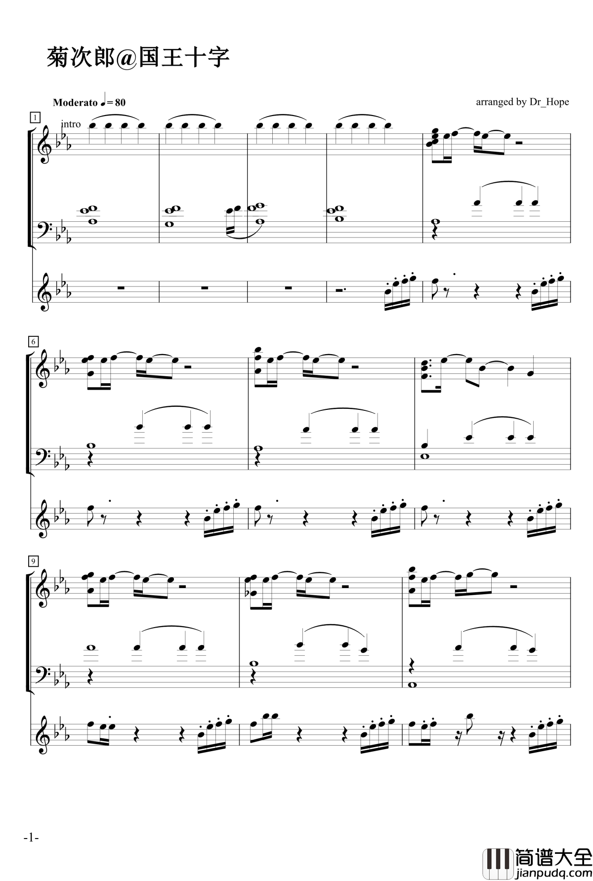 菊次郎@国王十字钢琴谱_Dr_Hope