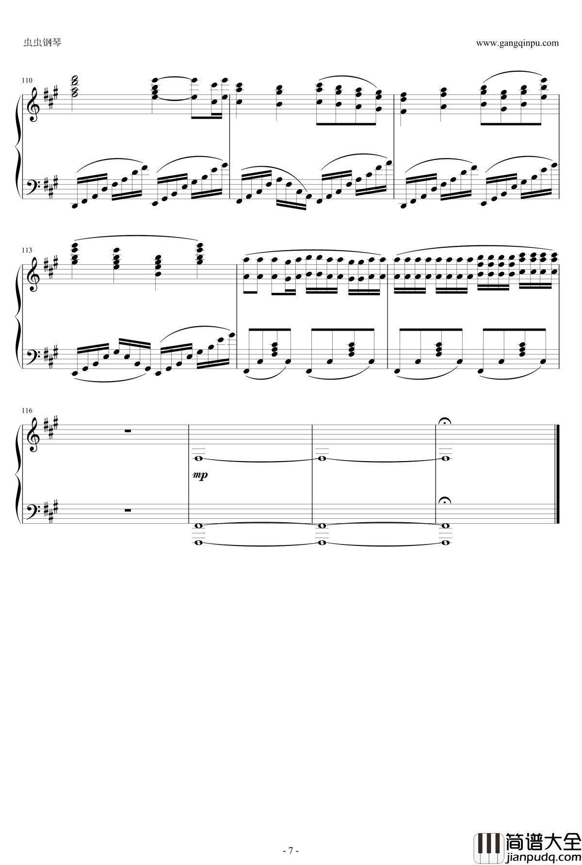 如既往的场所钢琴谱_命运石之门_剧场版ED