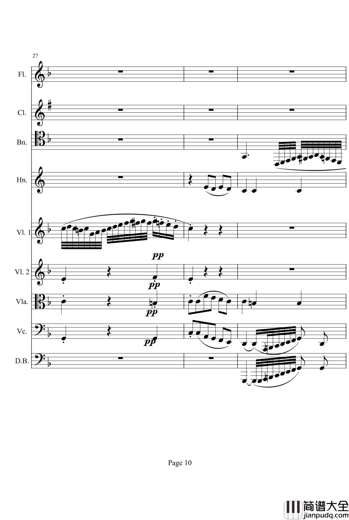 奏鸣曲之交响钢琴谱_第1首_Ⅱ_贝多芬_beethoven