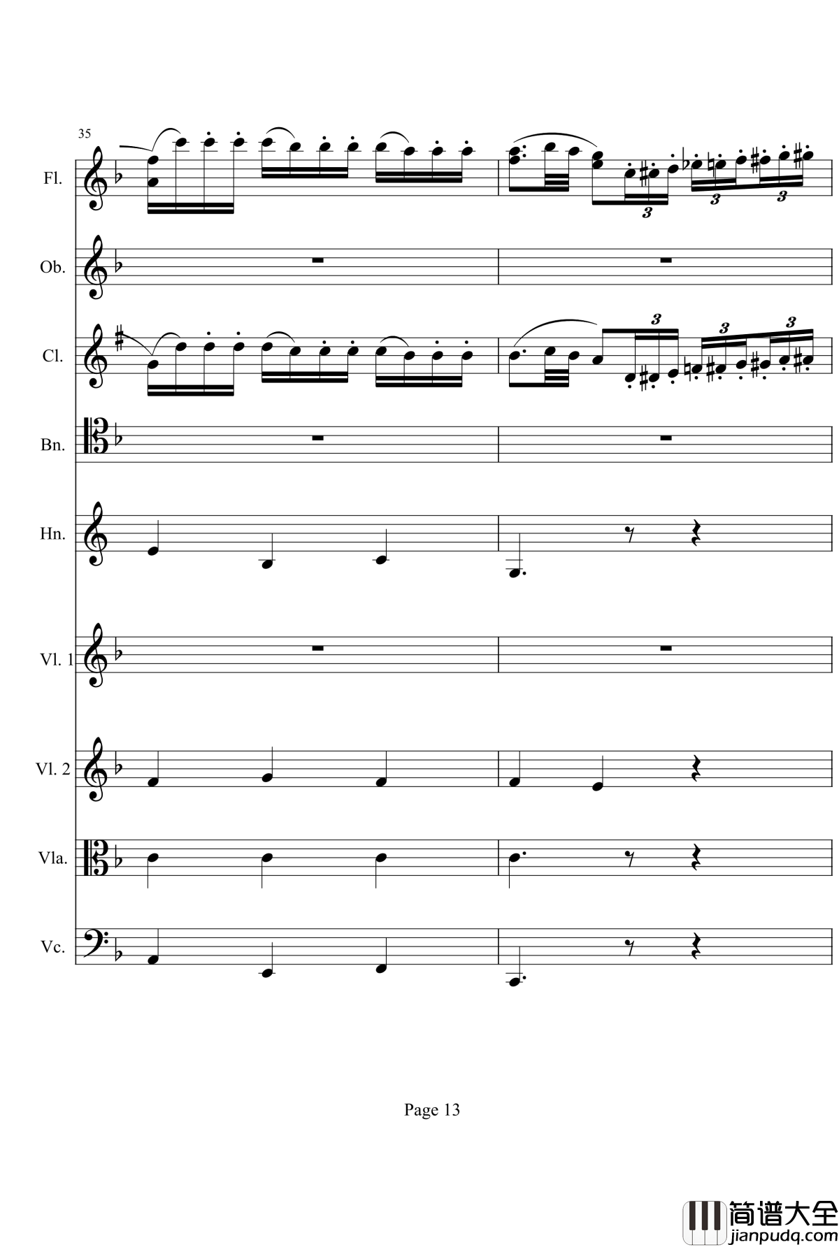 奏鸣曲之交响钢琴谱_第1首_Ⅱ_贝多芬_beethoven