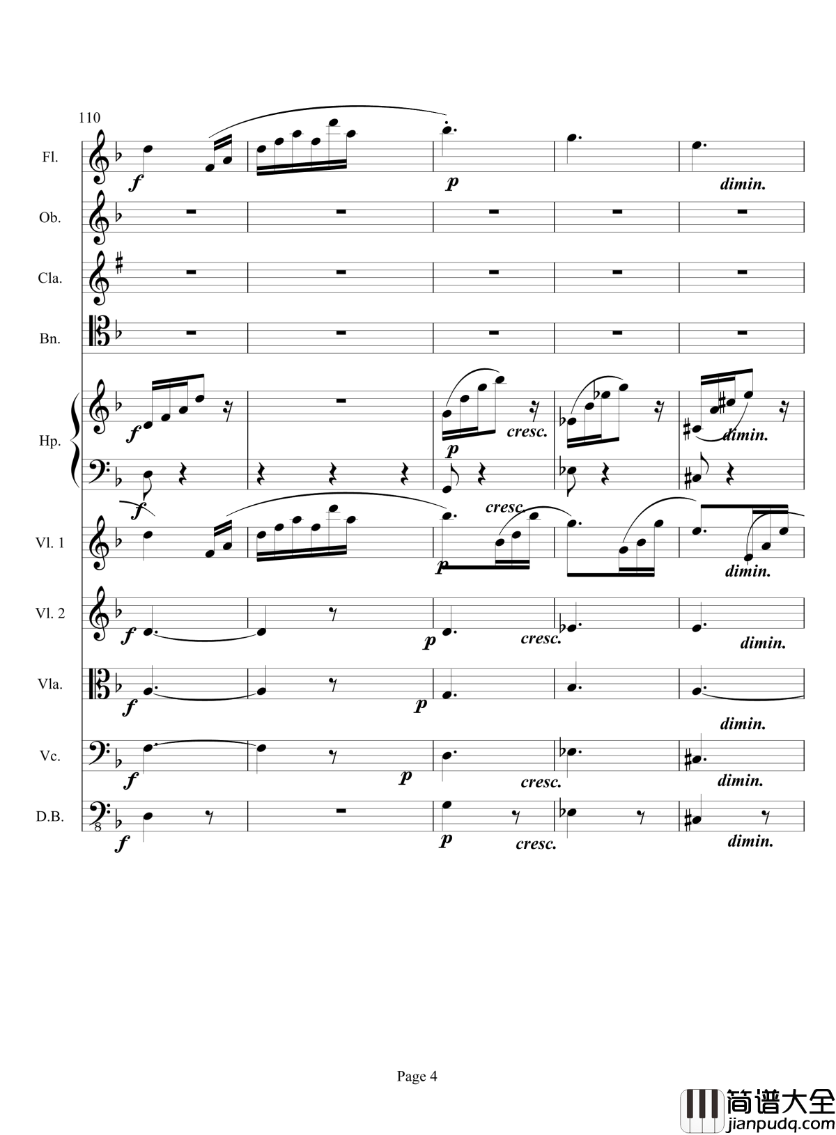 奏鸣曲之交响钢琴谱_第17首_Ⅲ_贝多芬_beethoven