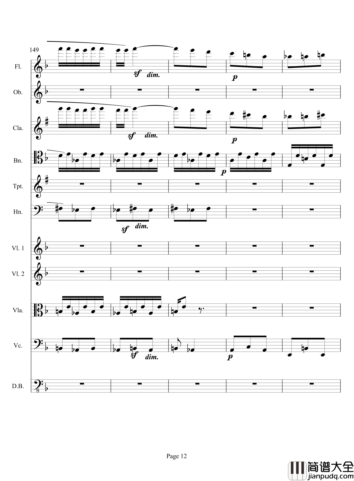 奏鸣曲之交响钢琴谱_第17首_Ⅲ_贝多芬_beethoven