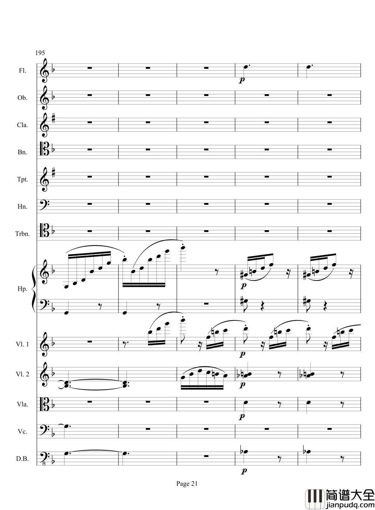 奏鸣曲之交响钢琴谱_第17首_Ⅲ_贝多芬_beethoven