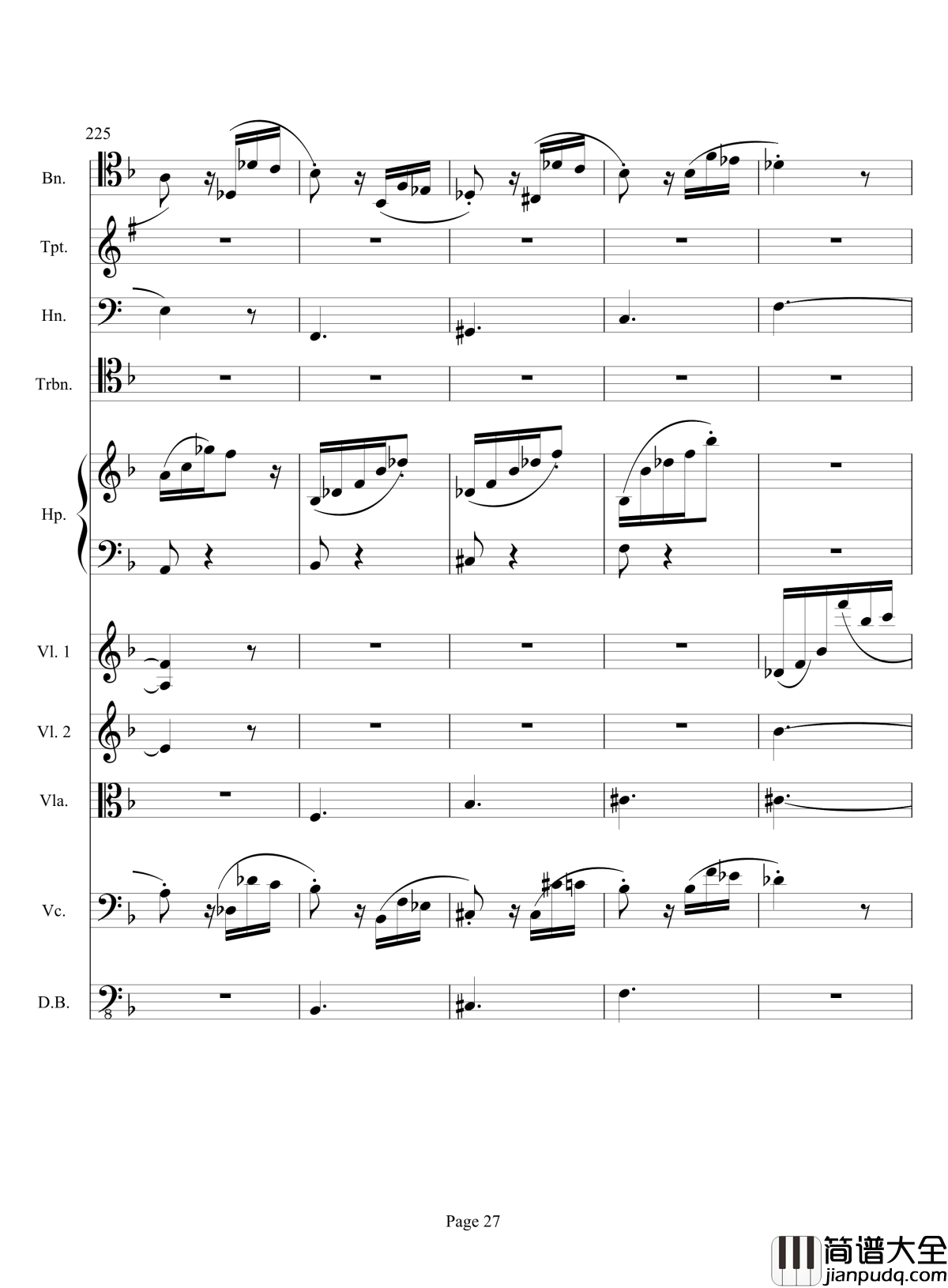 奏鸣曲之交响钢琴谱_第17首_Ⅲ_贝多芬_beethoven