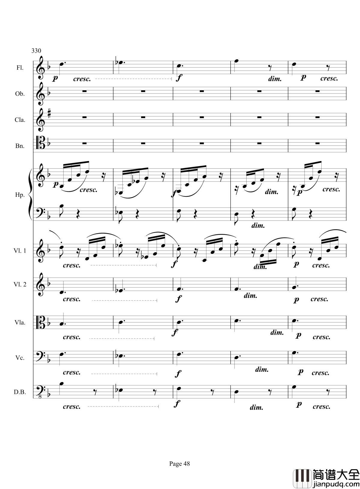 奏鸣曲之交响钢琴谱_第17首_Ⅲ_贝多芬_beethoven