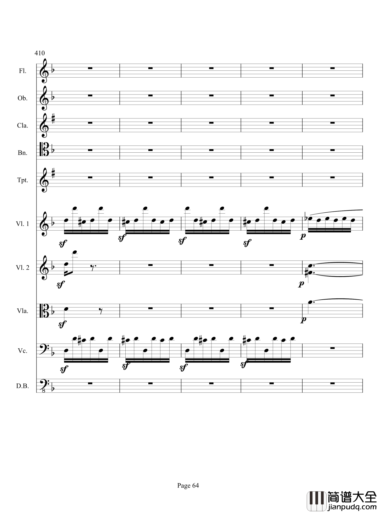 奏鸣曲之交响钢琴谱_第17首_Ⅲ_贝多芬_beethoven