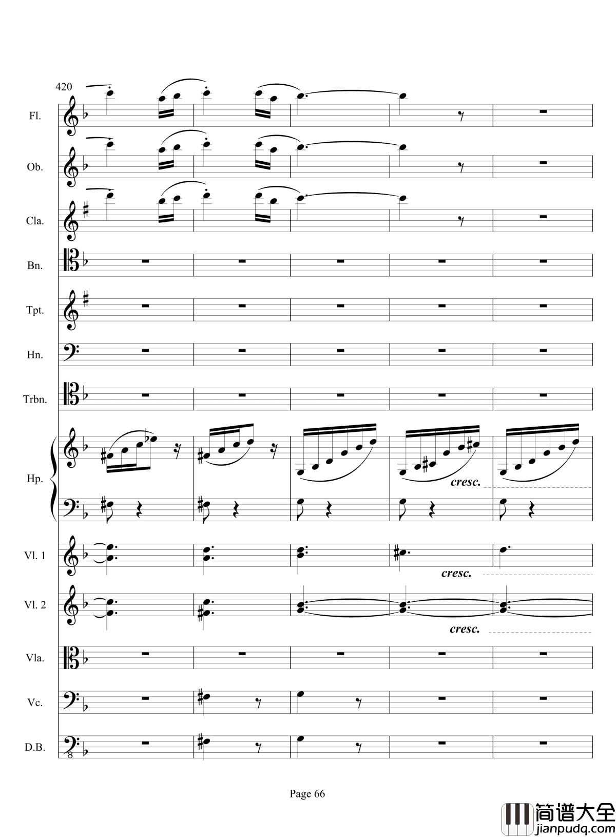 奏鸣曲之交响钢琴谱_第17首_Ⅲ_贝多芬_beethoven