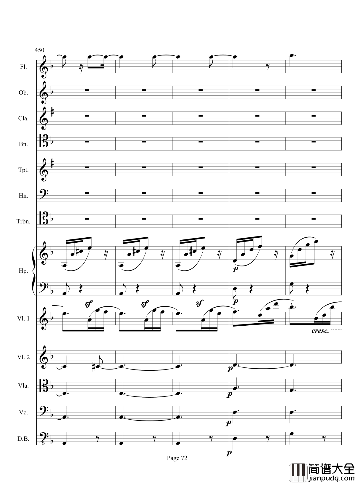 奏鸣曲之交响钢琴谱_第17首_Ⅲ_贝多芬_beethoven