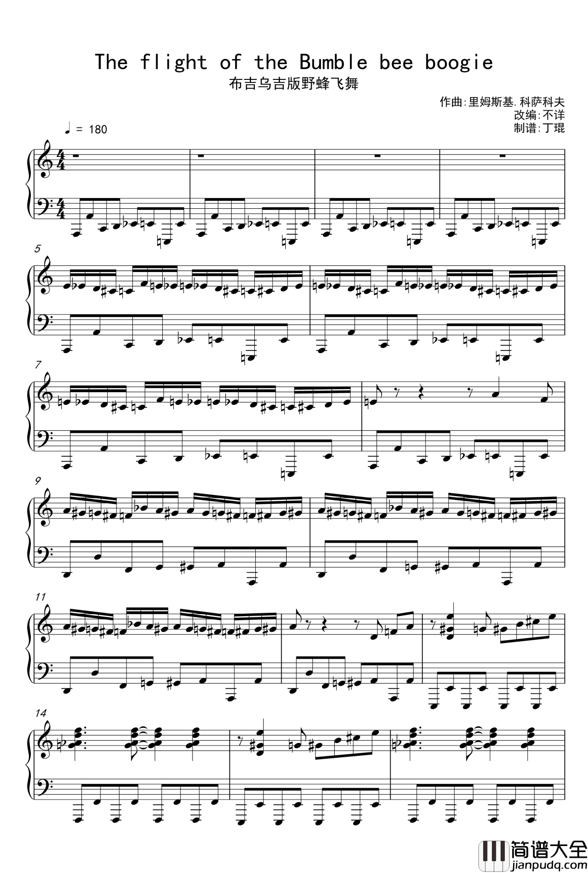 布吉乌吉野蜂飞舞钢琴谱爵士版__里姆斯基_柯萨科夫