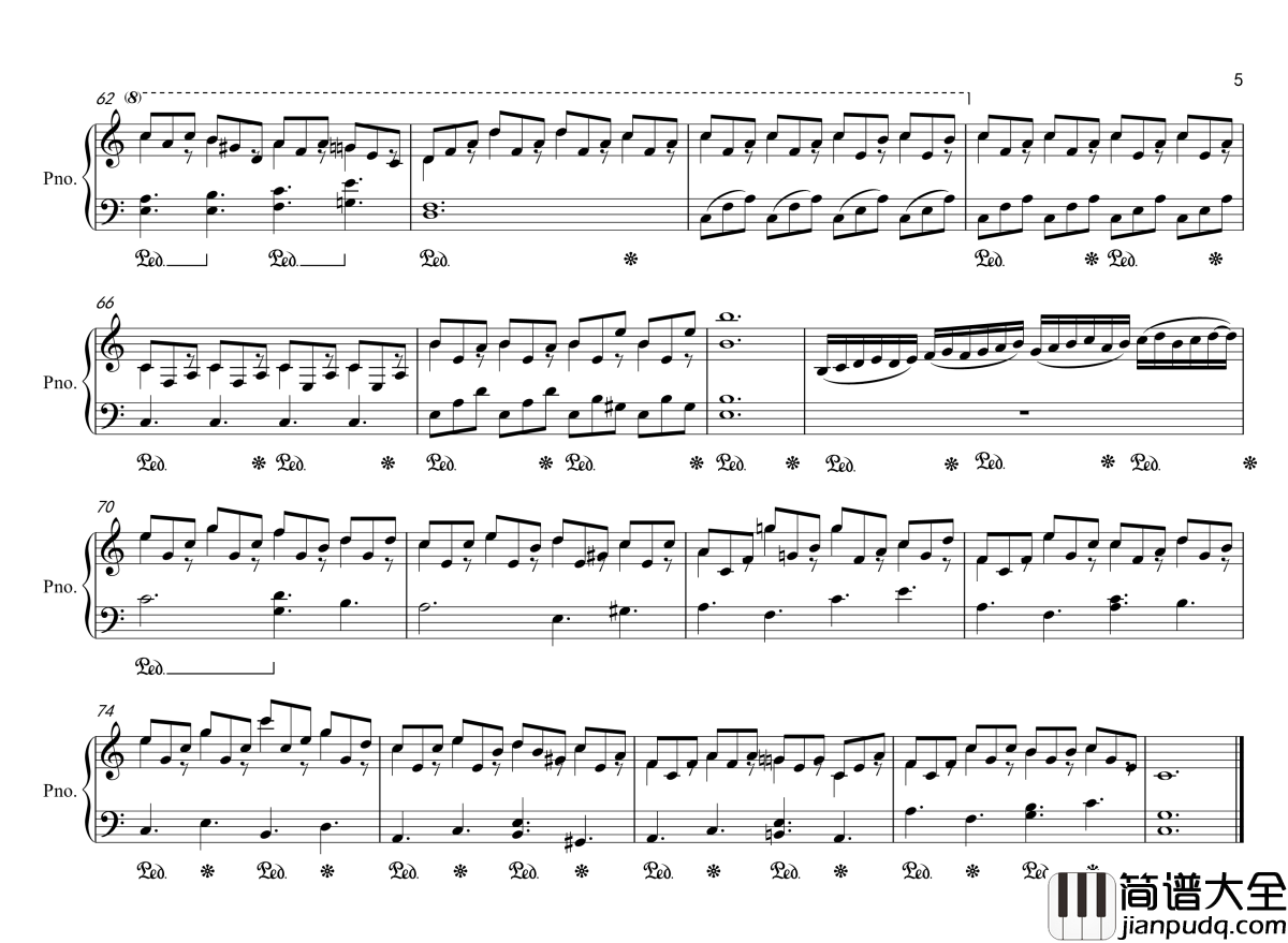 jane钢琴谱_lig_bri