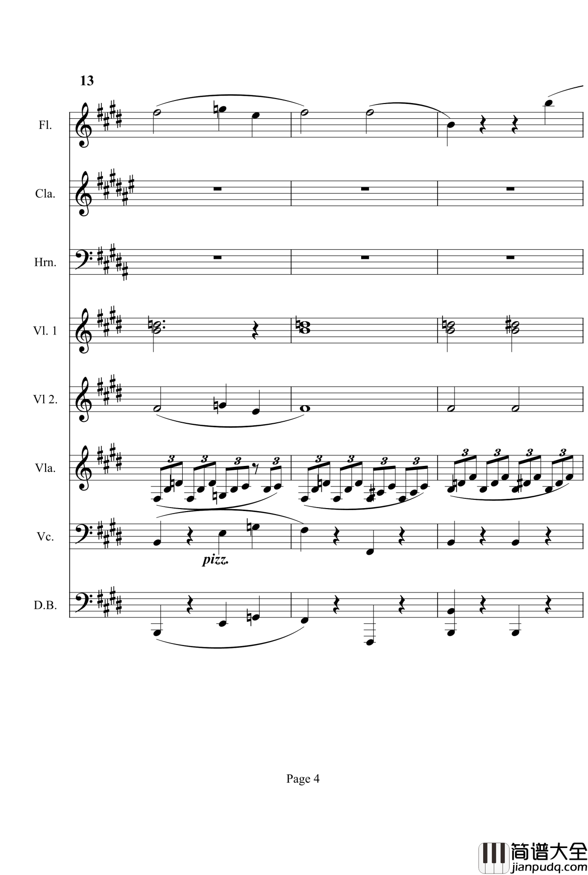 奏鸣曲之交响钢琴谱_第14首_Ⅰ_贝多芬_beethoven