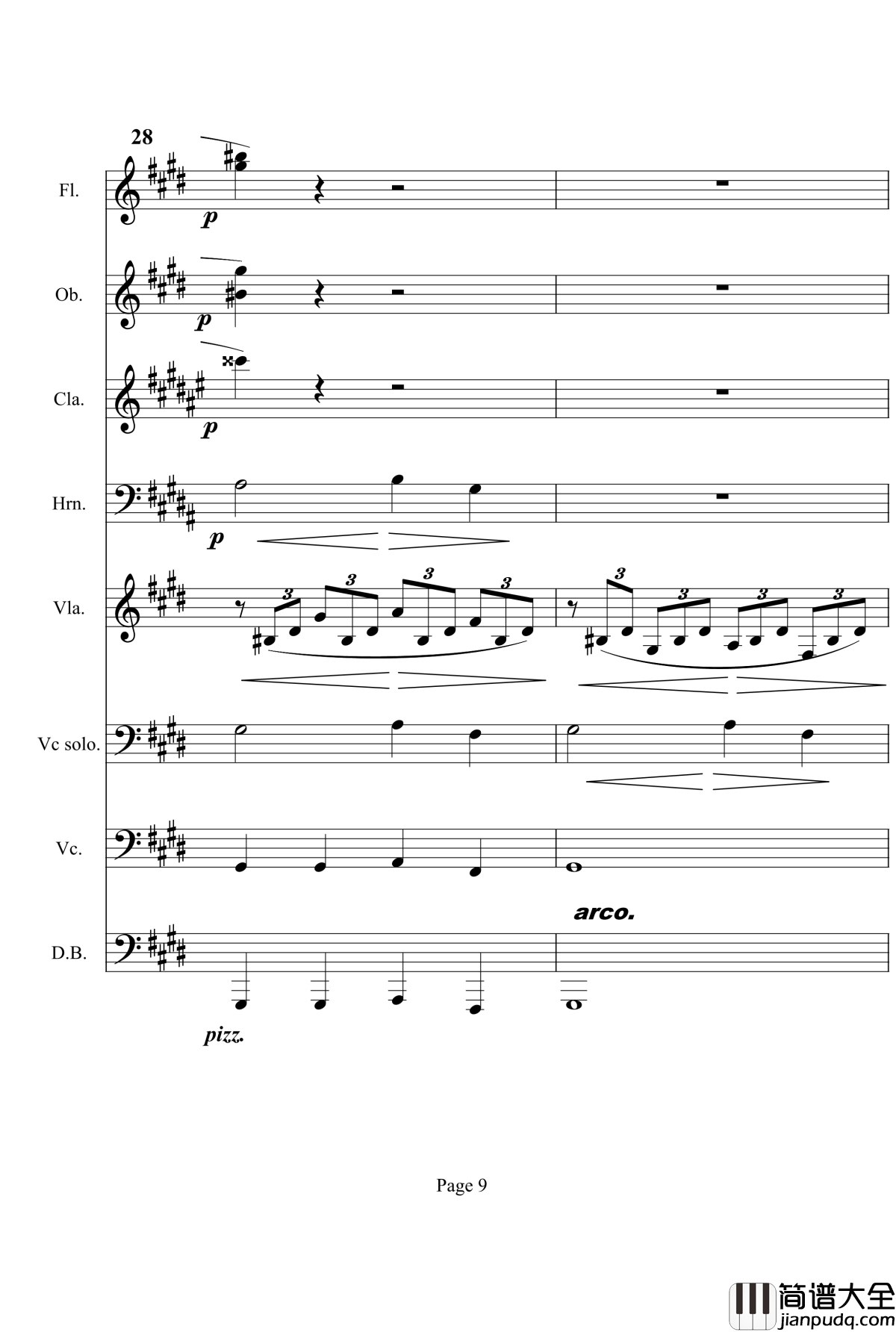 奏鸣曲之交响钢琴谱_第14首_Ⅰ_贝多芬_beethoven