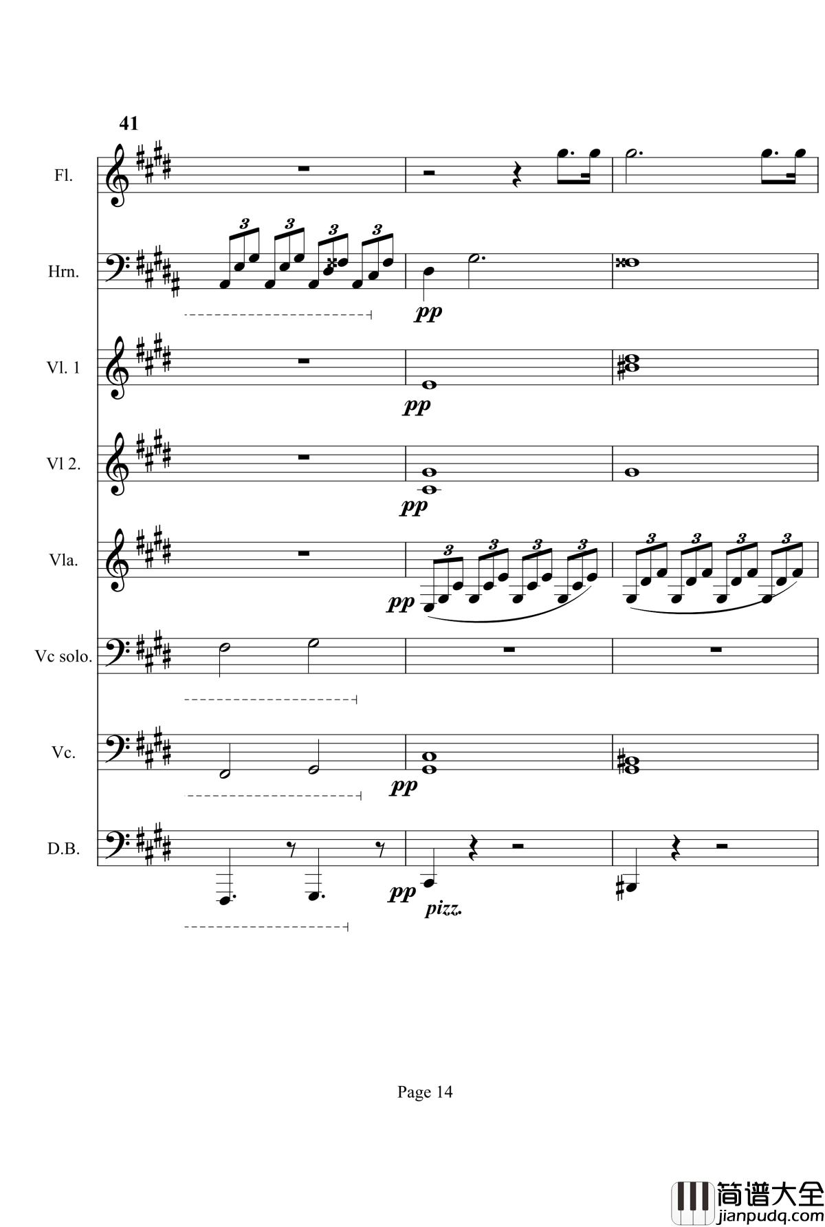 奏鸣曲之交响钢琴谱_第14首_Ⅰ_贝多芬_beethoven