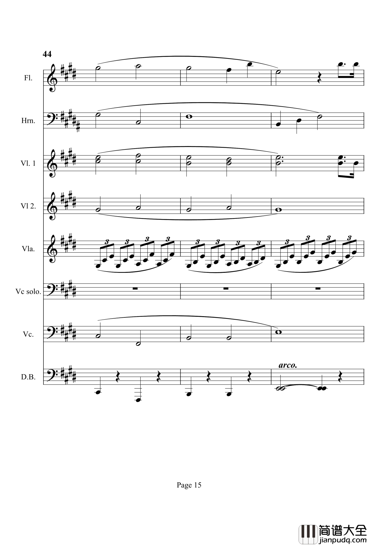 奏鸣曲之交响钢琴谱_第14首_Ⅰ_贝多芬_beethoven