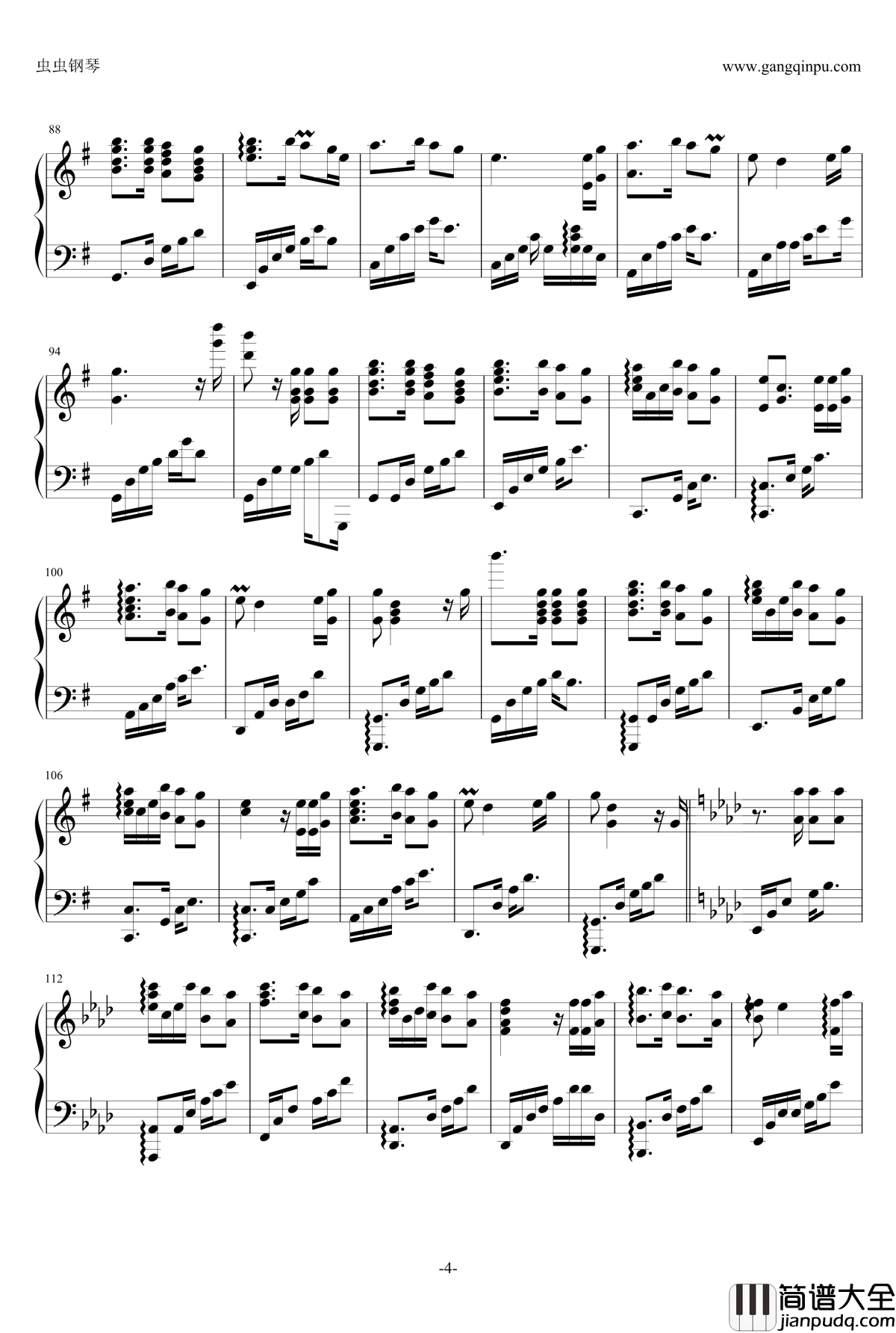 500_miles钢琴谱_陈占美