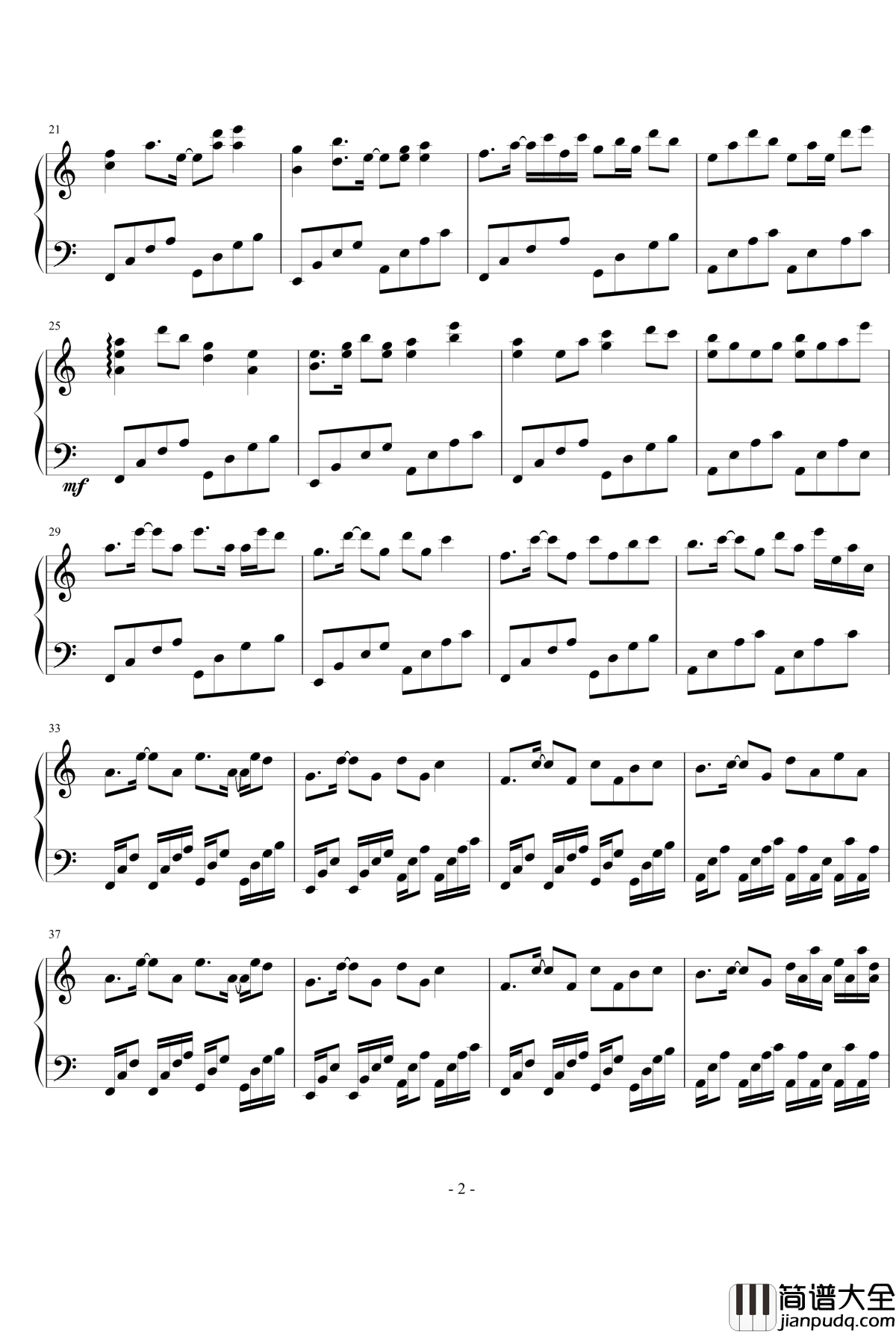 空想幻灭钢琴谱_阳光yg