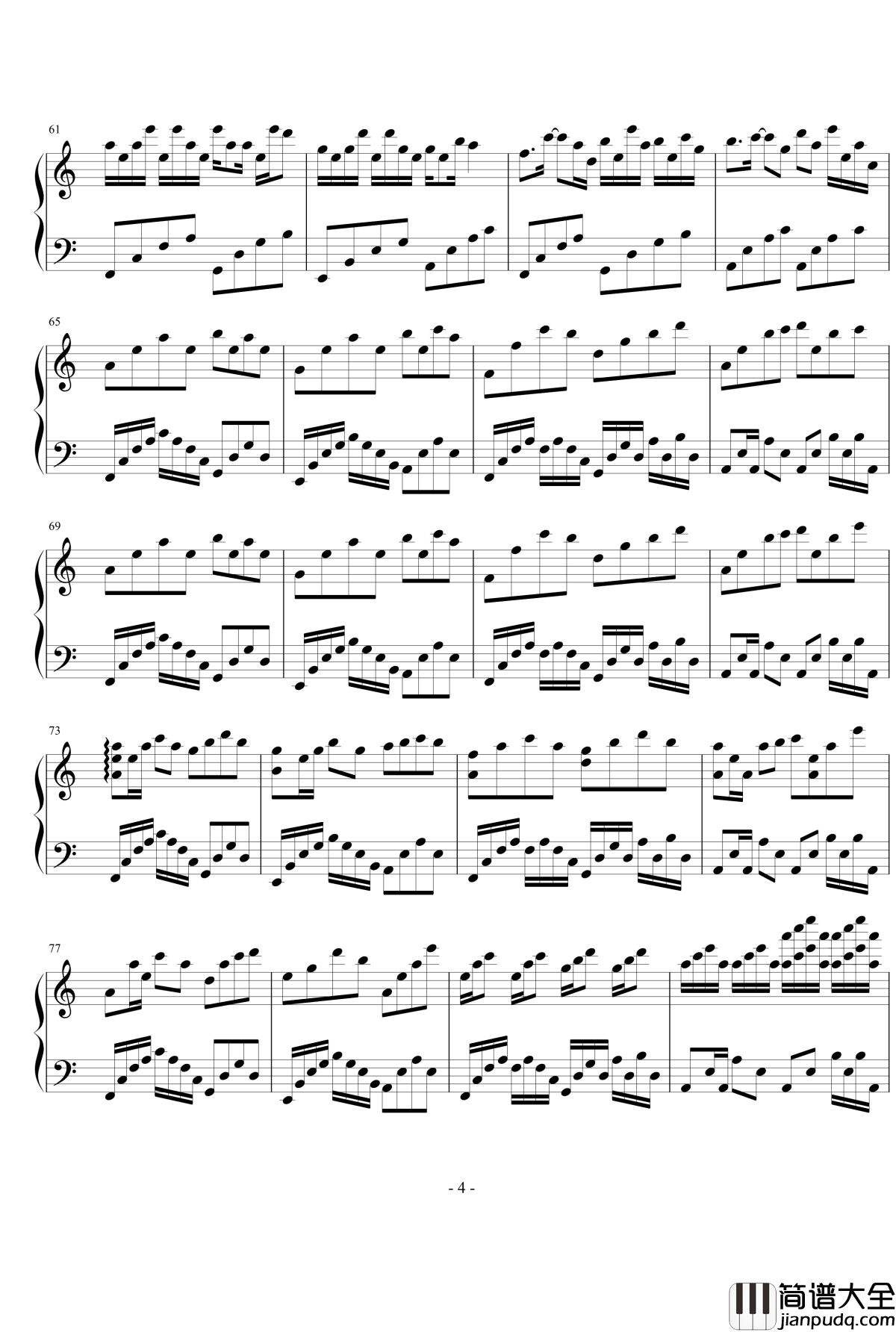 空想幻灭钢琴谱_阳光yg