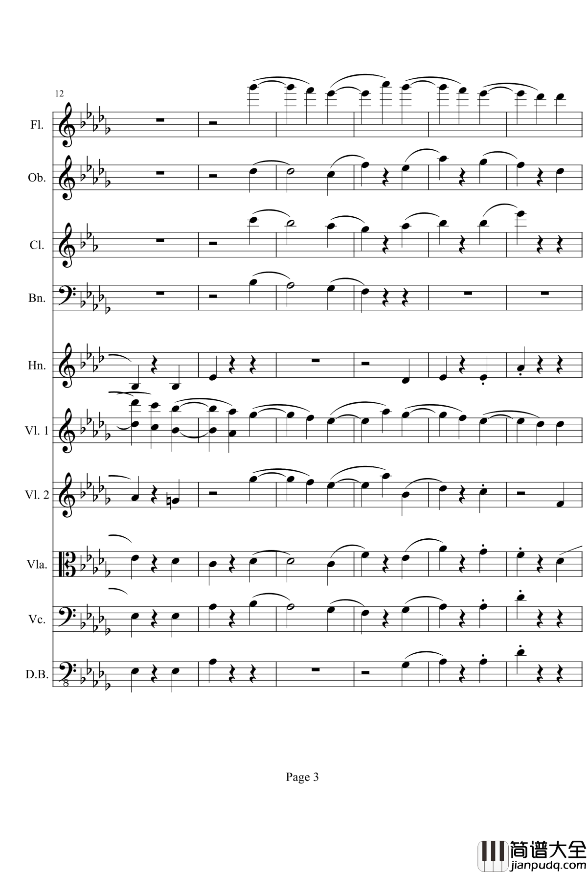 奏鸣曲之交响钢琴谱_第14首_Ⅱ_贝多芬_beethoven