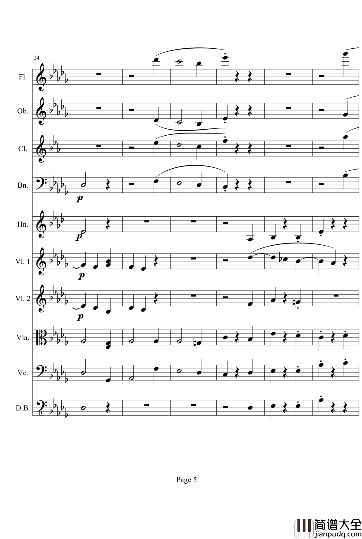 奏鸣曲之交响钢琴谱_第14首_Ⅱ_贝多芬_beethoven