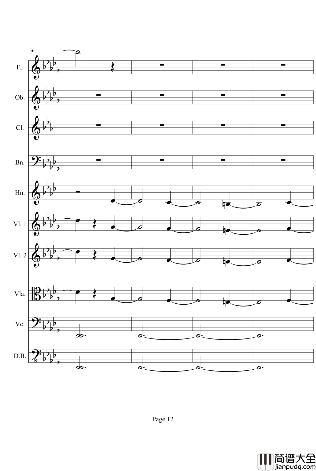 奏鸣曲之交响钢琴谱_第14首_Ⅱ_贝多芬_beethoven