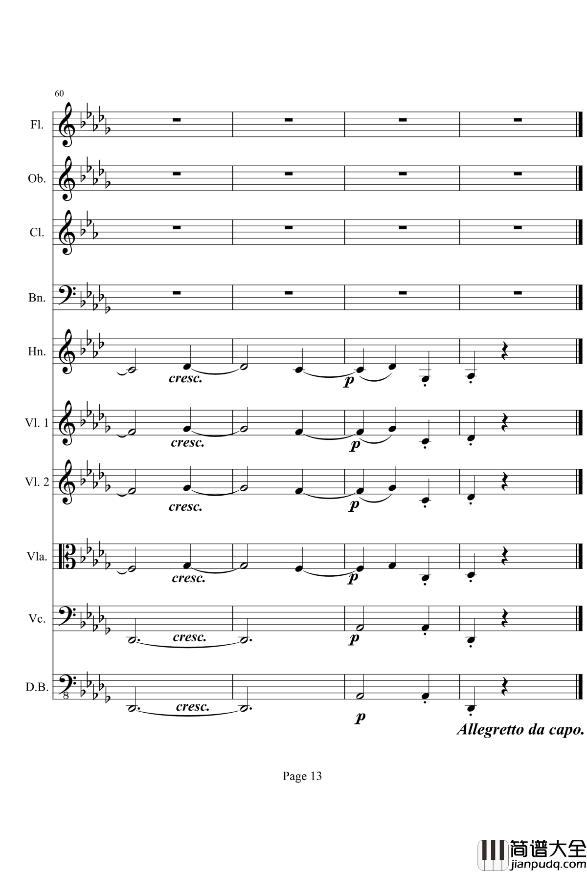 奏鸣曲之交响钢琴谱_第14首_Ⅱ_贝多芬_beethoven