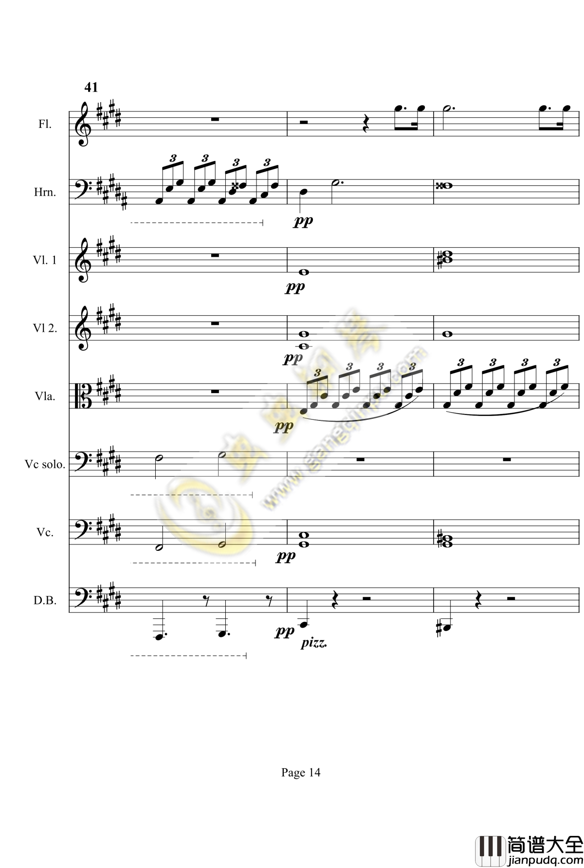 奏鸣曲之交响第14首钢琴谱_贝多芬_beethoven