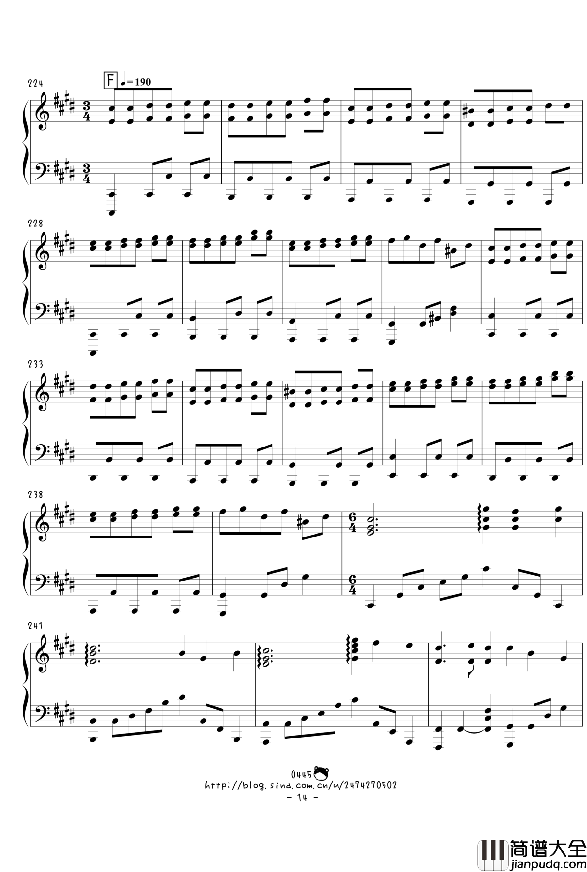 幻想游戏绀东方绀珠传组曲连弹钢琴谱_触手猴_东方project