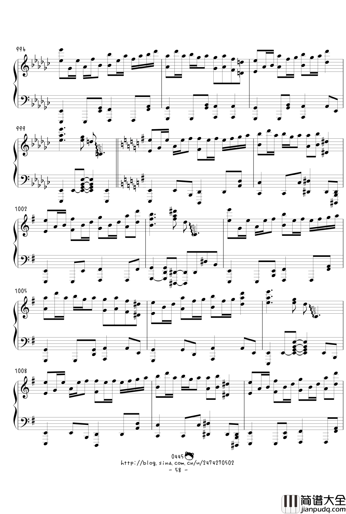 幻想游戏绀东方绀珠传组曲连弹钢琴谱_触手猴_东方project