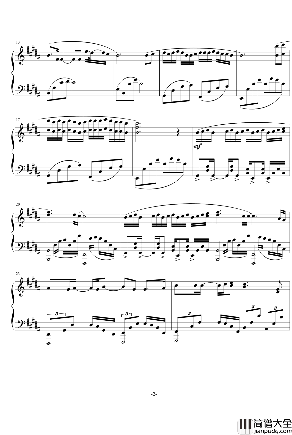 前前前世钢琴谱_moive.ver._你的名字