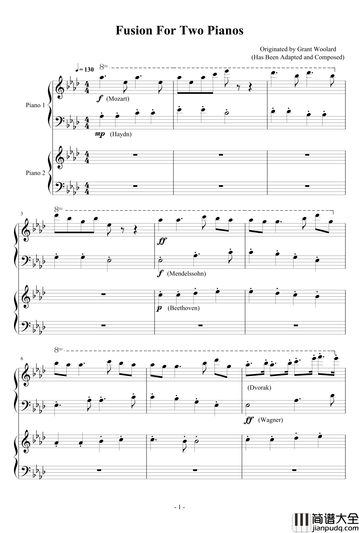Fusion_For_Two_Pianos钢琴谱_Grant_Woolard