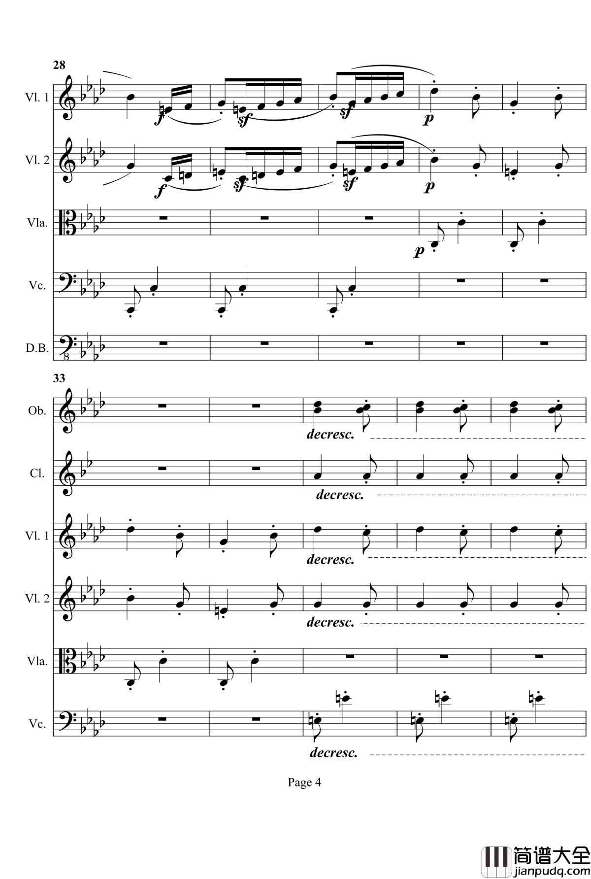 奏鸣曲之交响钢琴谱_第12首_Ⅱ_贝多芬_beethoven