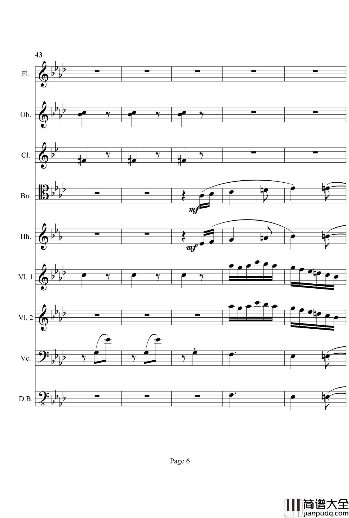 奏鸣曲之交响钢琴谱_第12首_Ⅱ_贝多芬_beethoven