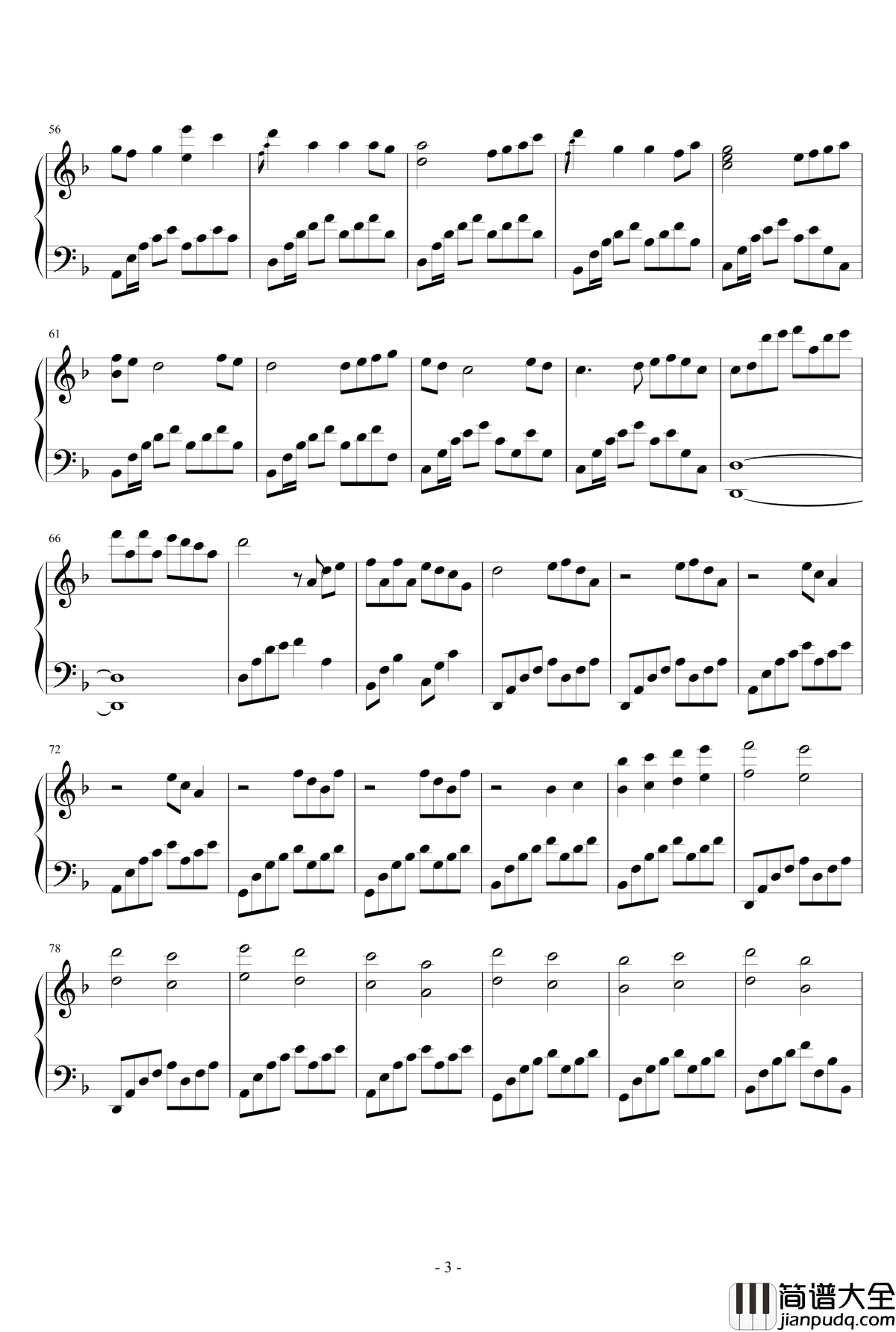 star_sky钢琴谱_鋼琴原曲混音版_Two_Step_From_Hell