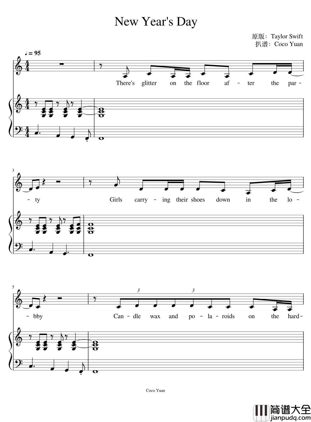New_Year_s_Day钢琴谱=弹唱谱_Taylor_Swift