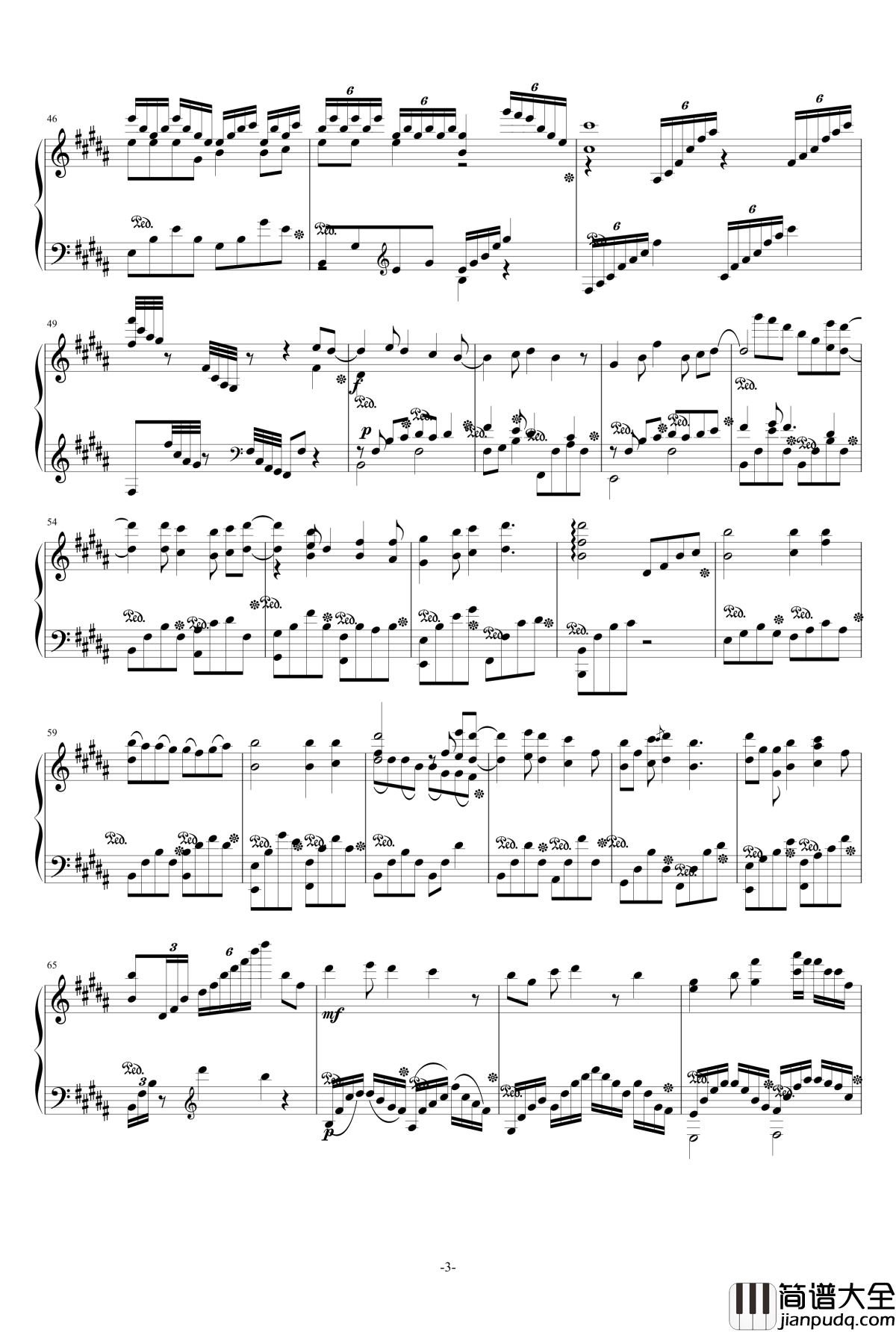 告白气球_华丽幻想曲_周杰伦_钢琴谱