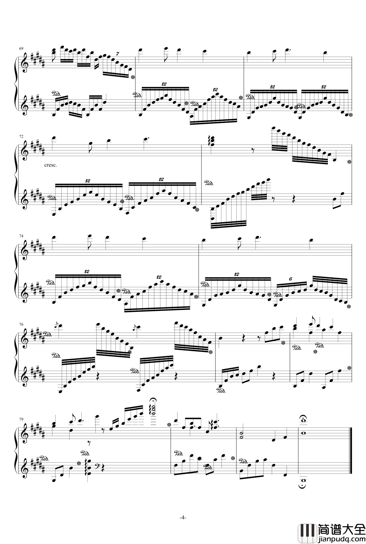 告白气球_华丽幻想曲_周杰伦_钢琴谱