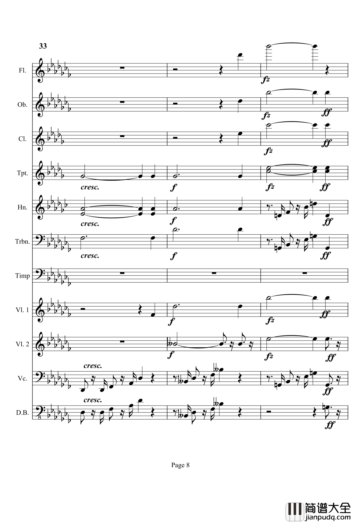 奏鸣曲之交响钢琴谱_第12首_Ⅲ_贝多芬_beethoven