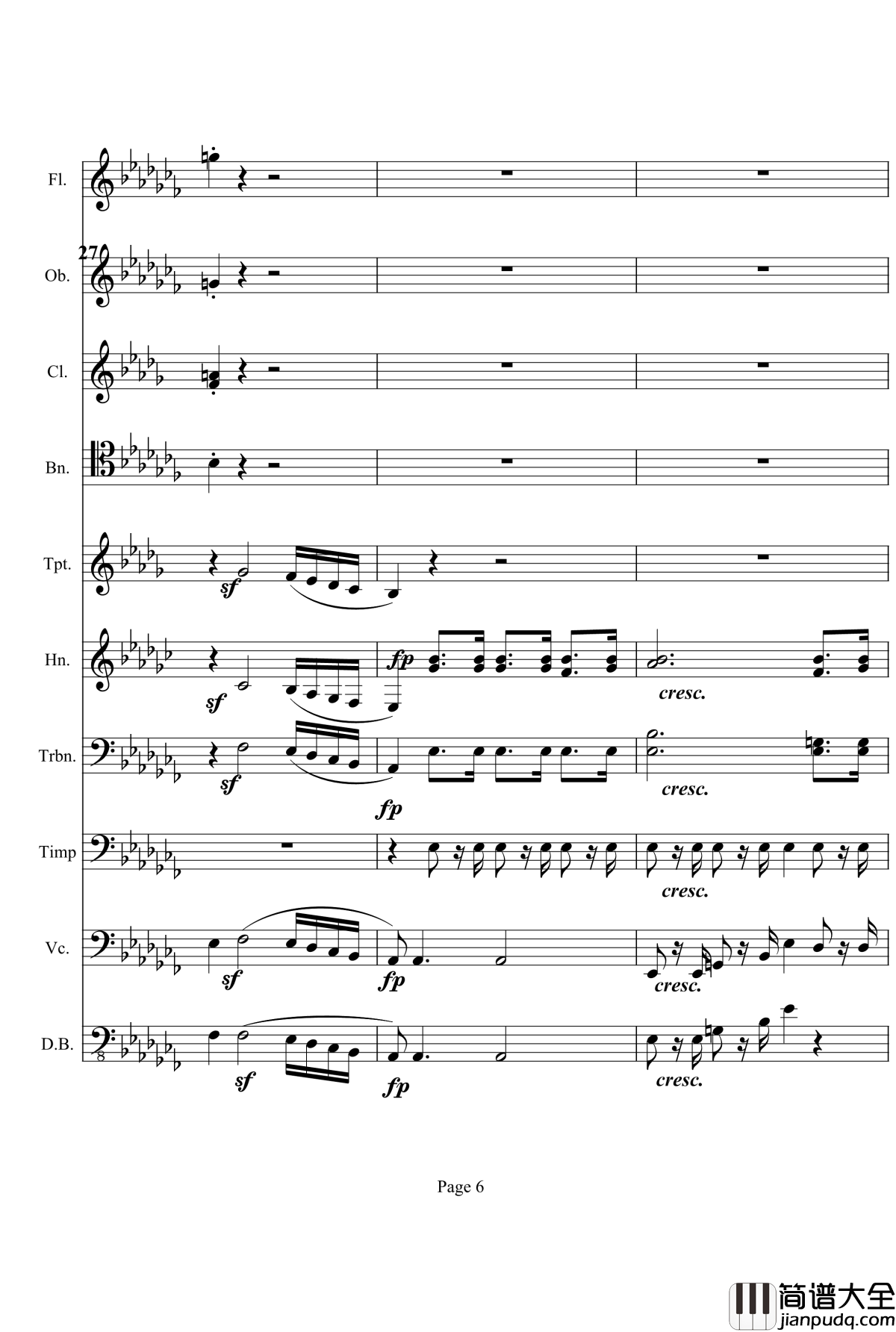 奏鸣曲之交响钢琴谱_第12首_Ⅲ_贝多芬_beethoven