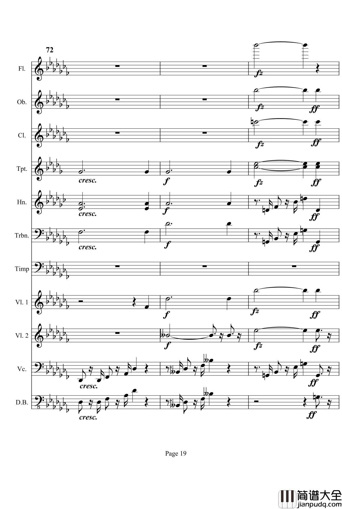 奏鸣曲之交响钢琴谱_第12首_Ⅲ_贝多芬_beethoven