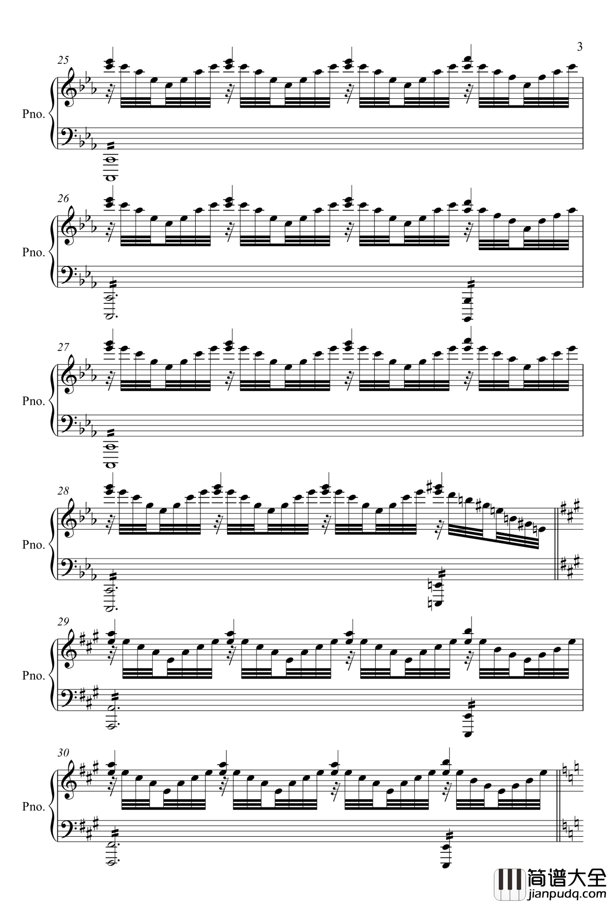 加长官大为乐理视频Cmb6和弦示例旋律_官大为_钢琴谱