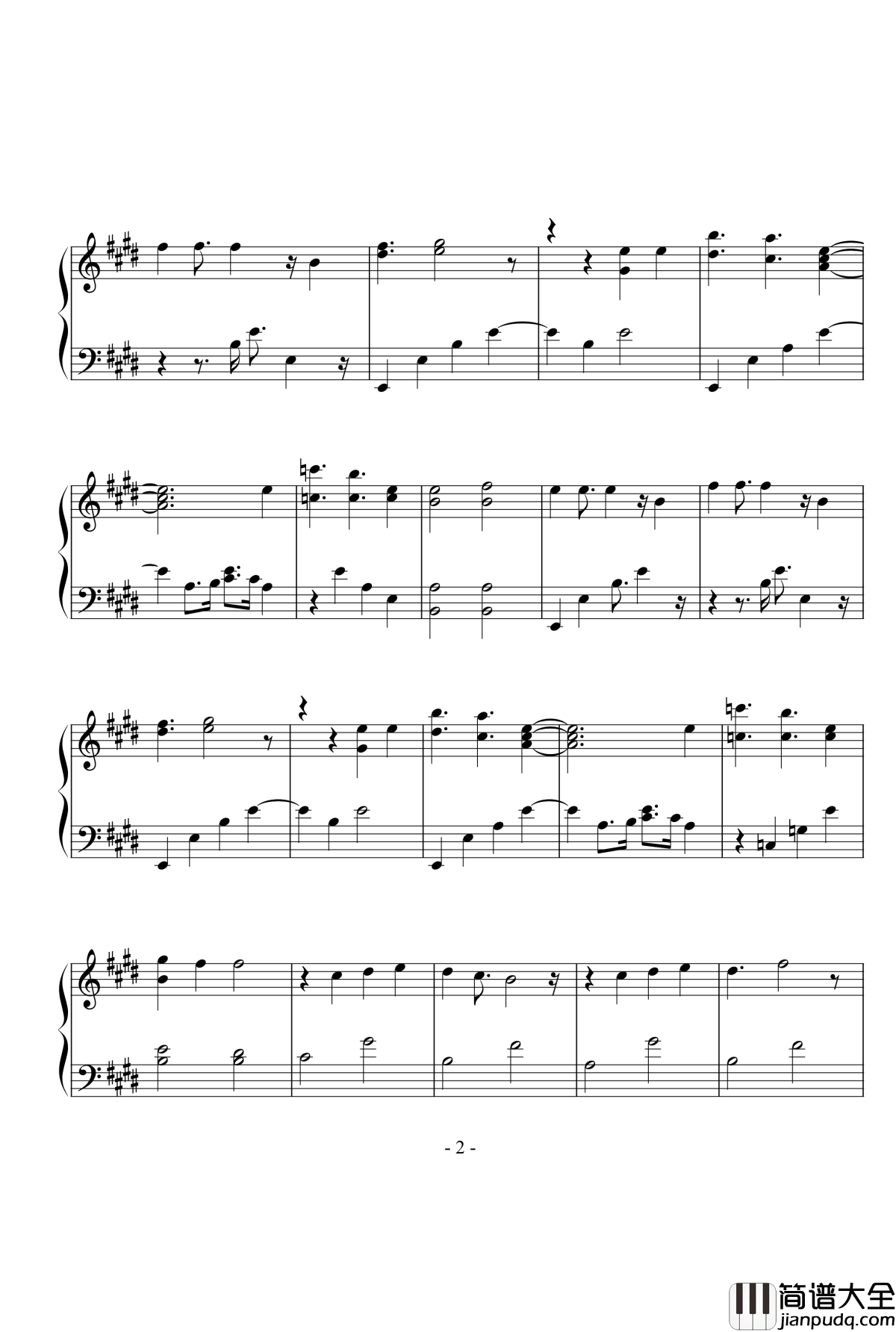 秋之回忆_when_will_the_rain_end钢琴谱_秋之回忆