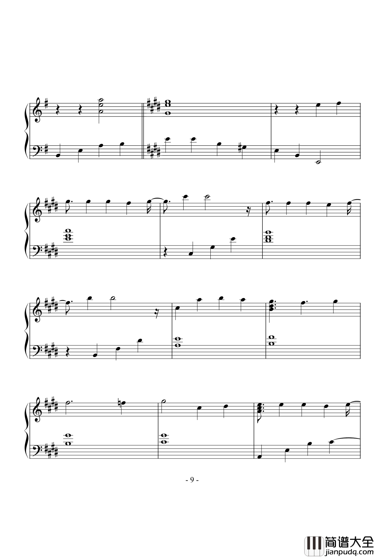 秋之回忆_when_will_the_rain_end钢琴谱_秋之回忆