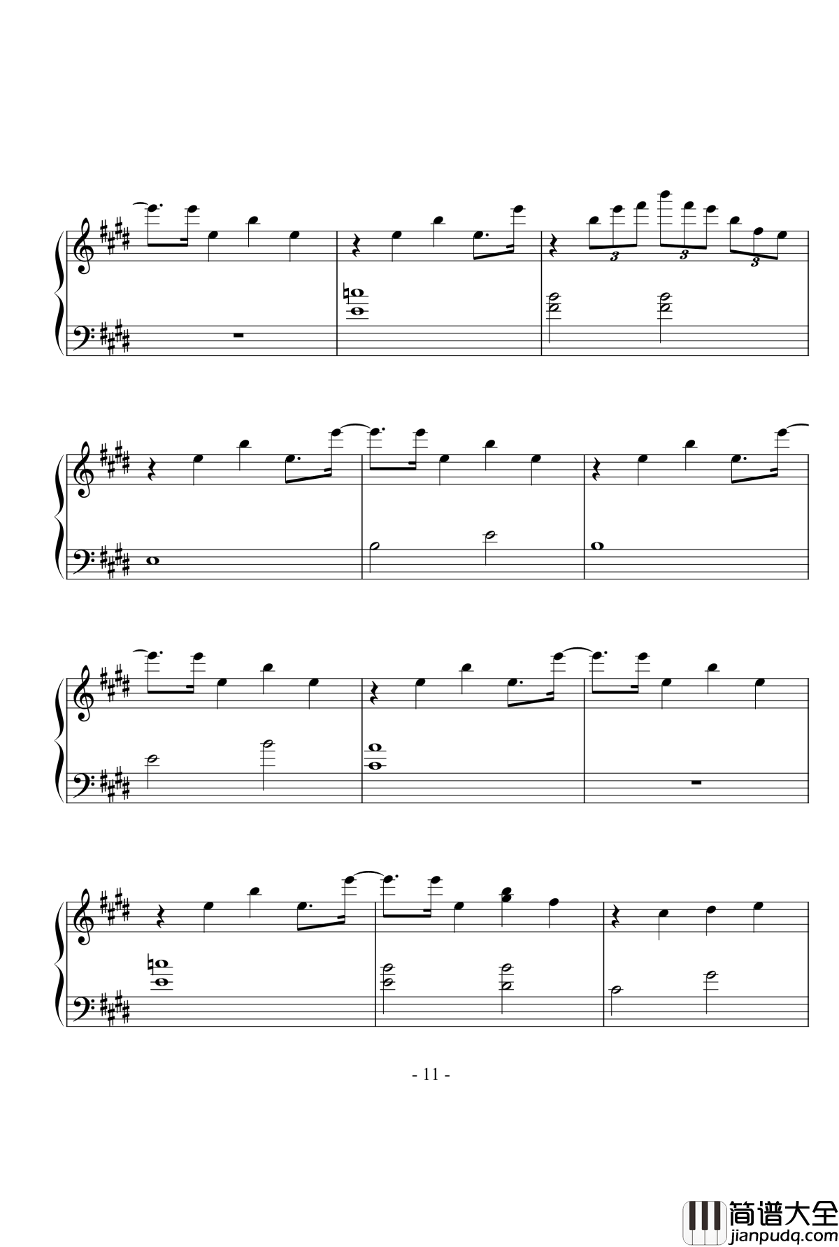 秋之回忆_when_will_the_rain_end钢琴谱_秋之回忆