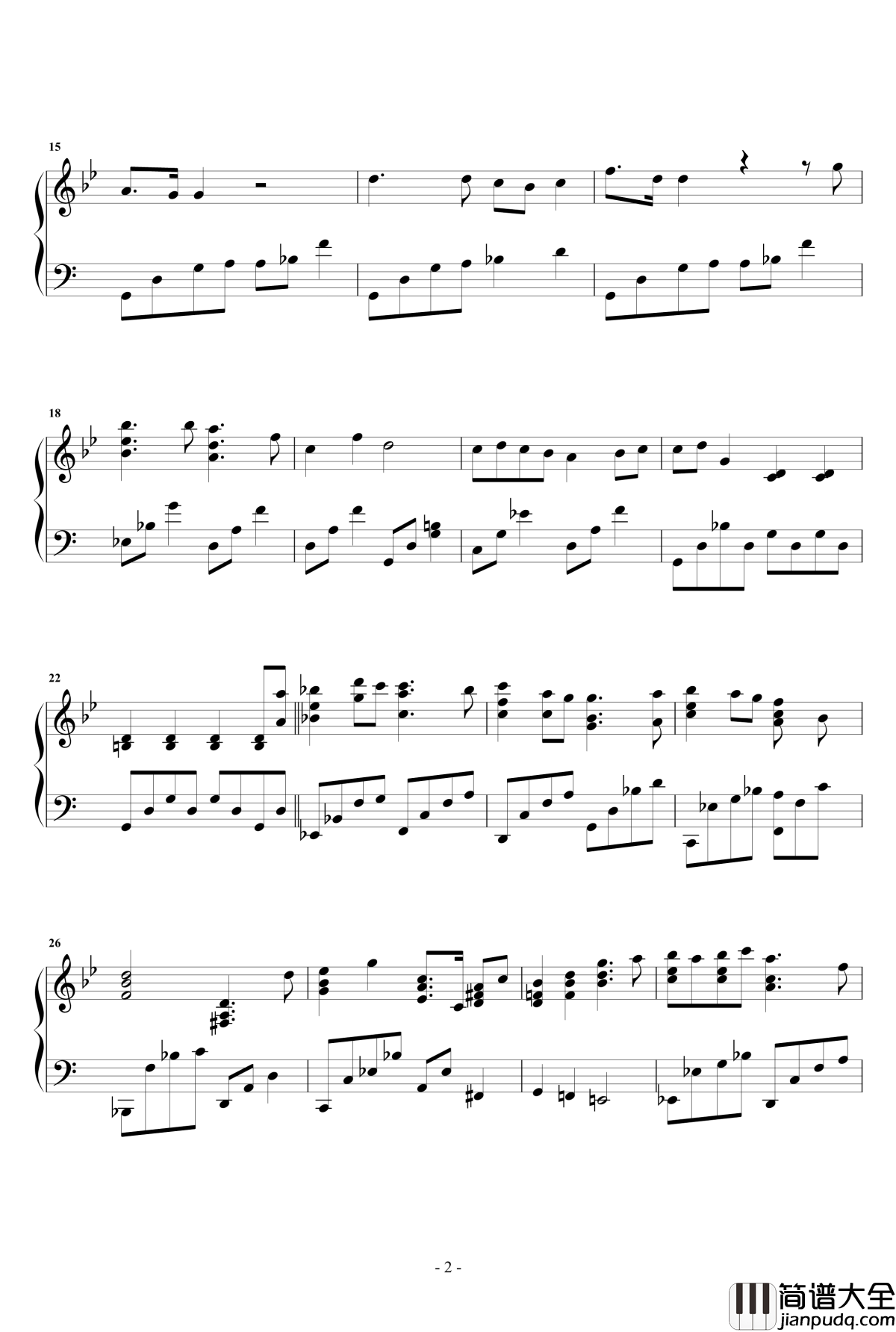 待我长发及腰钢琴谱_尚雯婕