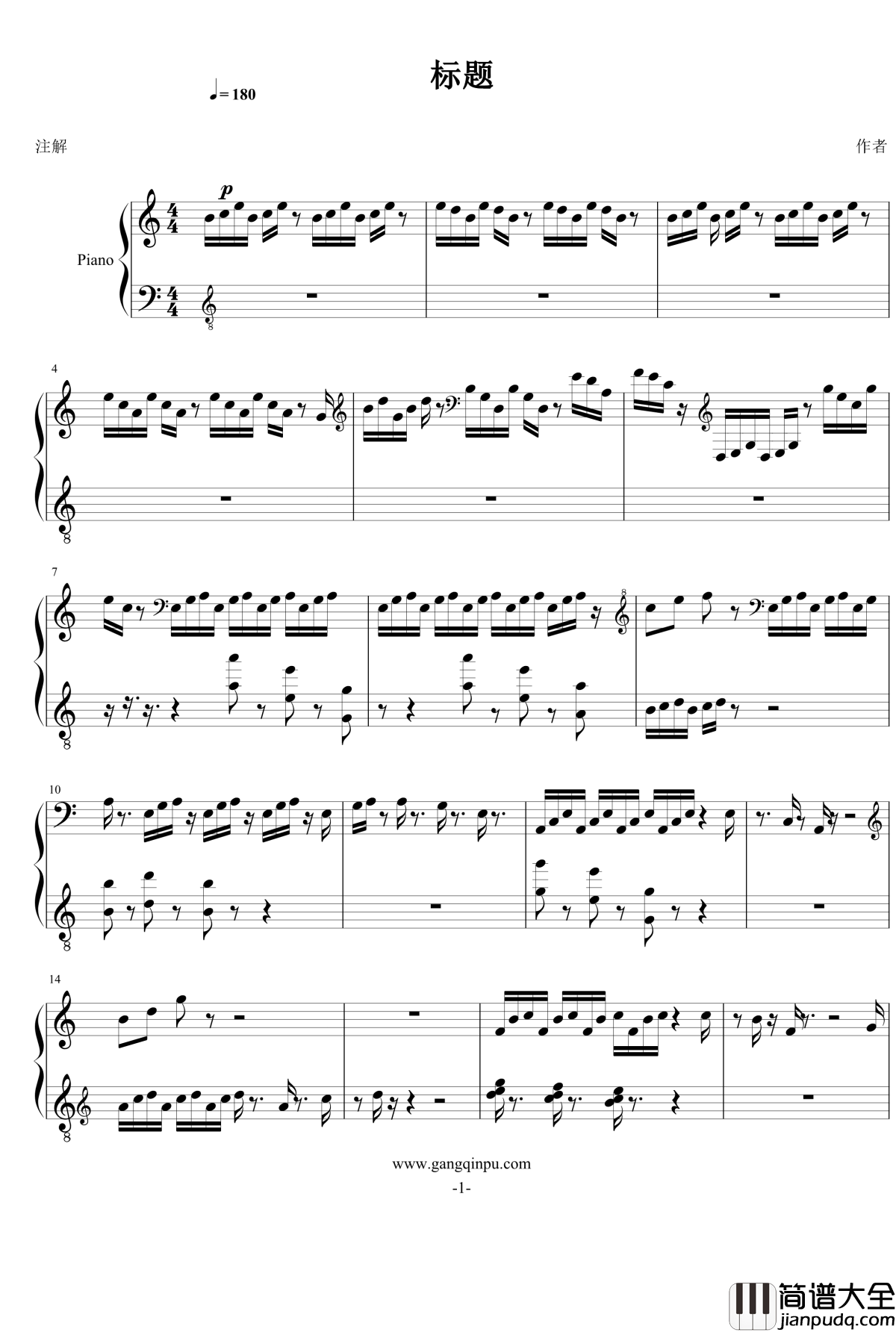 夜_清风钢琴谱_FIRSTONE