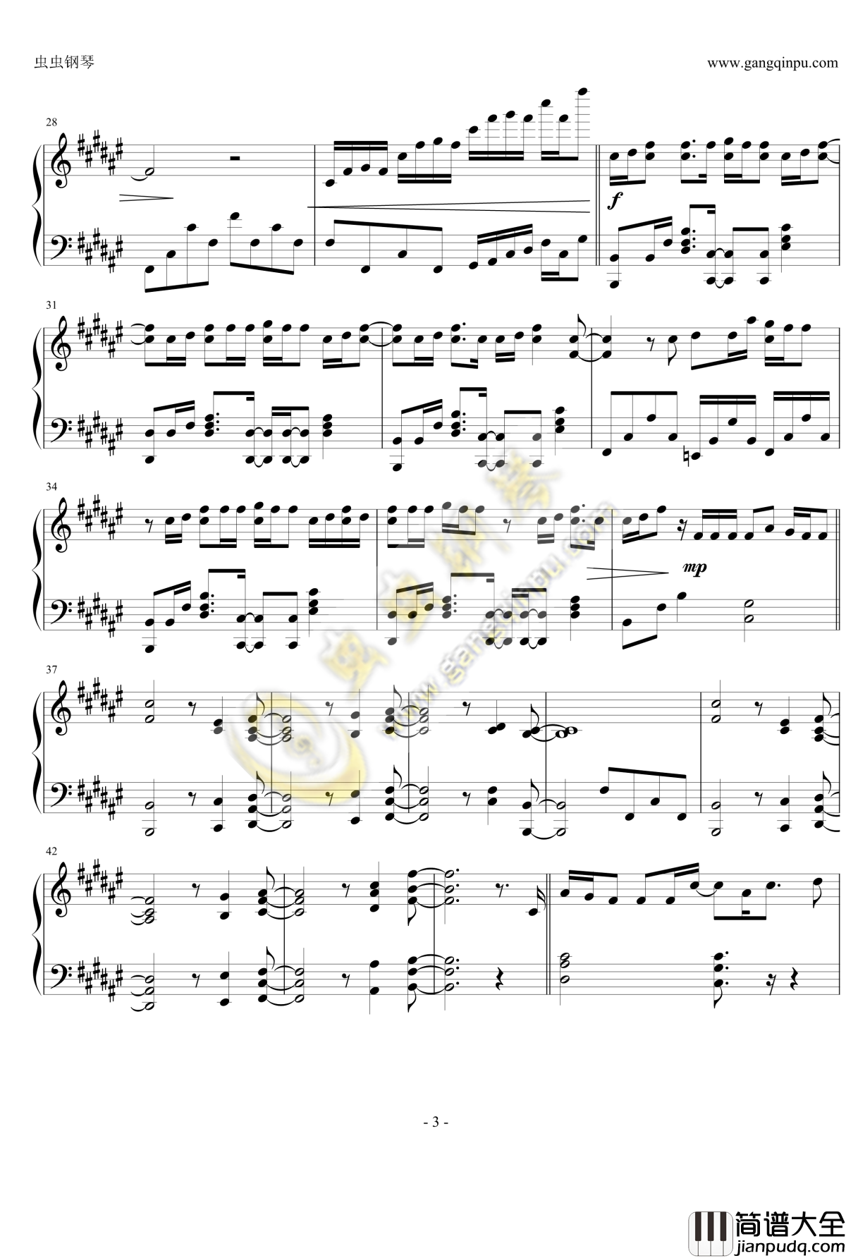 なんでもないや钢琴谱___你的名字__君の名はED