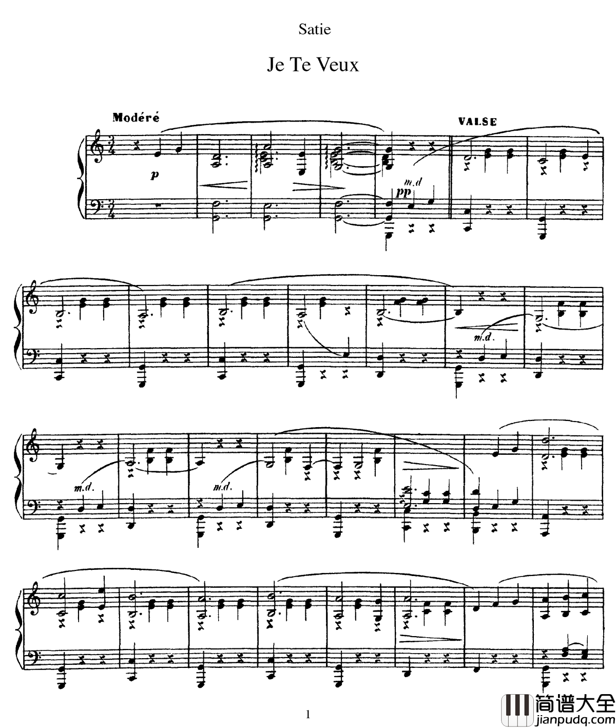 _我需要你钢琴谱_沙拉萨蒂