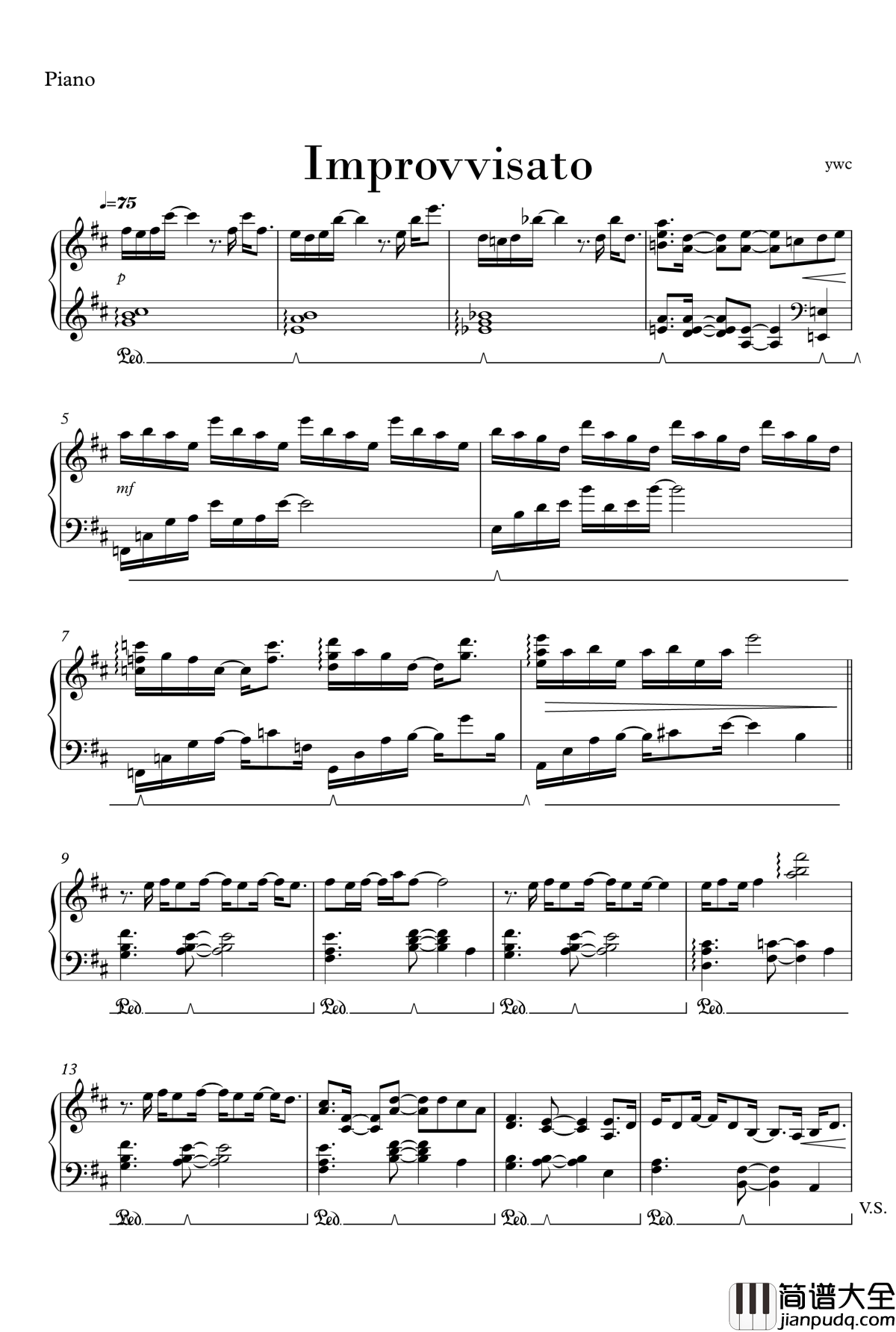 Improvvisato钢琴谱_ahfywc
